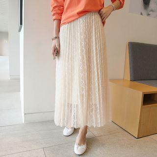 Band-waist Pattern Tulle Skirt