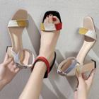 Block-heel Paneled Sandals