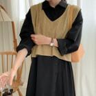 Plus Size Cropped Cable Knit Vest