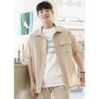 Open-placket Flap-pocket Shirt
