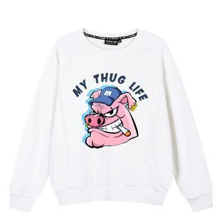 Long-sleeve Smoking Pig Pullover