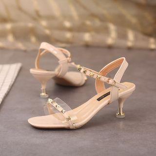 Studded Kitten Heel Sandals