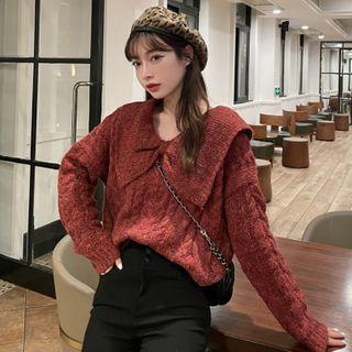 Bow Neck Sweater Red - One Size