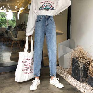 High-waist Ankle Denim Pants