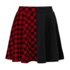 Checkered Panel Mini A-line Skirt