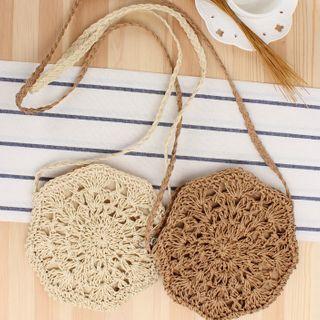 Woven Octagon Crossbody Bag