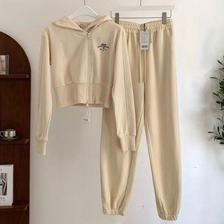 Set: Cropped Zip Hoodie + Sweatpants