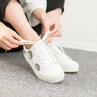 Glittered-detail Lace-up Sneakers