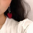 Acrylic Alloy Heart Dangle Earring 1 Pair - Double Heart - One Size