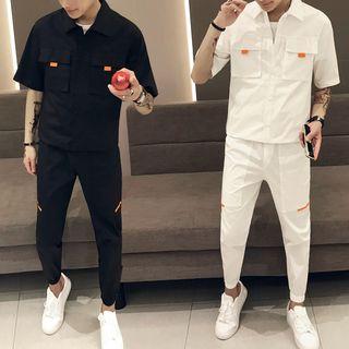 Set: Short-sleeve Shirt + Tapered Pants