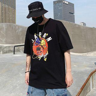 Short-sleeve Devil Print T-shirt