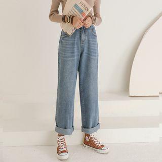 High Waist Wide-leg Jeans Blue - S