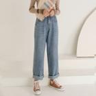 High Waist Wide-leg Jeans Blue - S