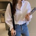 Lace-up-sleeve Shirt