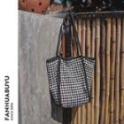Houndstooth Tote Bag Black - One Size