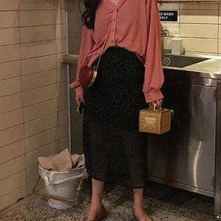 High-waist Floral Midi Dress