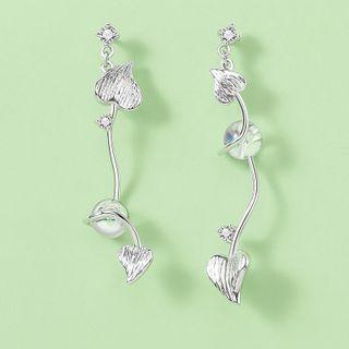 Drop Earring 1 Pair - Stud Earrings - Vine - Silver - One Size
