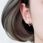 925 Sterling Silver Geometric Hoop Earring