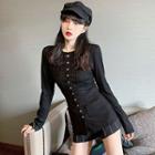 Pocket Detail Button Jacket / Wide-leg Shorts