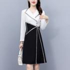 Two-tone A-line Blazer Dress