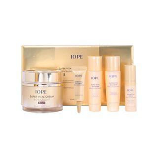 Iope - Super Vital Cream Bio Excellent Rich Set: Cream 50ml + Softener 20ml + Emulsion 20ml + Serum 5ml + Eye Cream 3ml 5pcs