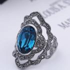 Retro Faux Crystal Alloy Ring