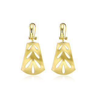 Fashion Elegant Plated Gold Cutout Geometric Earrings Golden - One Size