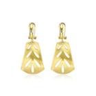 Fashion Elegant Plated Gold Cutout Geometric Earrings Golden - One Size