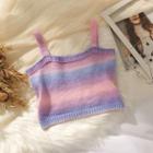 Gradient Knit Cropped Camisole Top Gradient - Pink & Purple - One Size