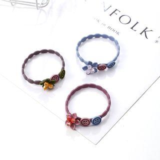 Flower & Button Hair Tie