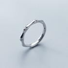 925 Sterling Silver Bamboo Ring 1 Pair - Silver - One Size