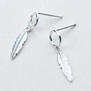 925 Sterling Silver Leaf Drop Earring
