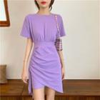 Short-sleeve Irregular A-line Mini Dress