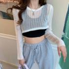 Cropped Tank Top / Long-sleeve Cropped Knit Top