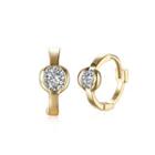 Fashion Simple Plated Champagne Geometric Cubic Zircon Earrings Champagne - One Size