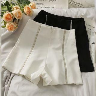 Pearl-accent High-waist Shorts