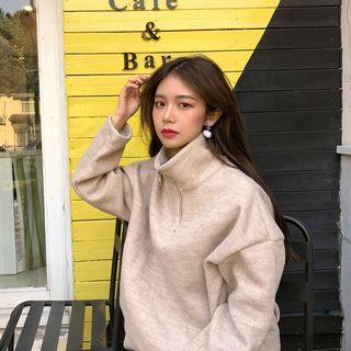 Half-zip Sweater As Shown In Figure - One Size