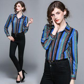 Patterned Satin Blouse