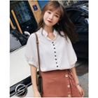 Balloon Elbow-sleeve Shirt