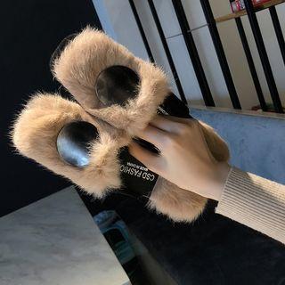 Faux Fur Accent Slipper Mules