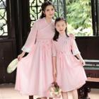 Family Matching Flower Embroidered 3/4-sleeve Hanfu Dress