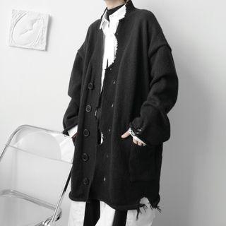 Distressed Plain Cardigan