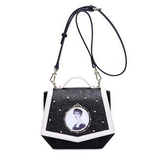 Sequined Piped Shoulder Bag