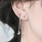 Non-matching 925 Sterling Silver Moon & Star Dangle Earring
