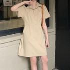 Short-sleeve Mini A-line Cargo Dress