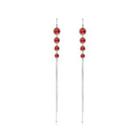 Swarovski Elements Tassel Earring Red - One Size