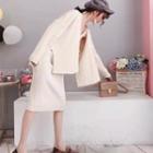 Set: Open Front Cardigan + Knit Tank Dress