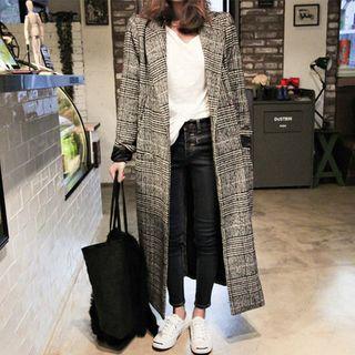 Glen Plaid Single-button Coat