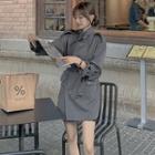 Belted Stand-collar Coat