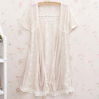 Short-sleeve Lace Long Jacket